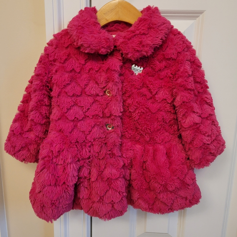 Juicy Couture Pink Puffer Jacket Plush Cozy Design